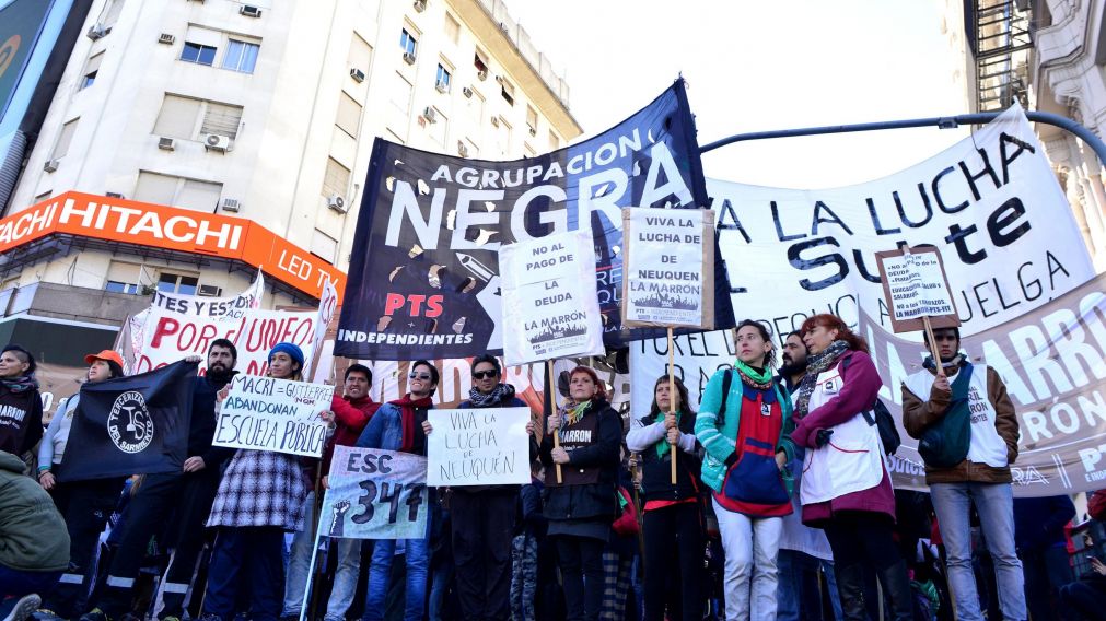 El Obelisco fue el punto de encuentro de la marcha. (Crónica-Jonatan Moreno)