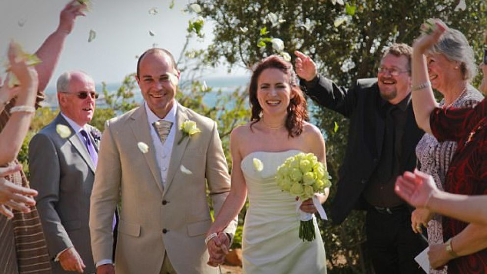 Emile Cilliers y su esposa en tiempos felices. Su casamiento fue en medio de un escándalo por infidelidad.