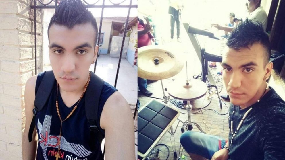 El salteño Carlos Cardozo con su amada batería.