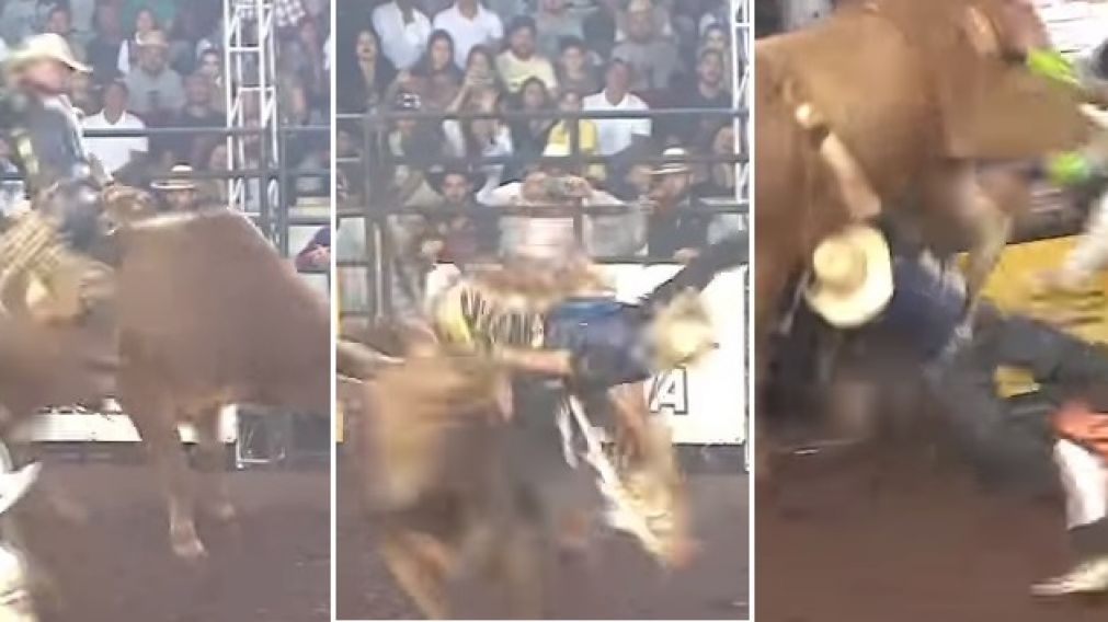 Cay� al piso y el toro lo pis�. 