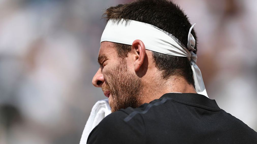 Del Potro se retiró de Roma con una molestia que le impidió continuar disputando los octavos de final. (AFP)