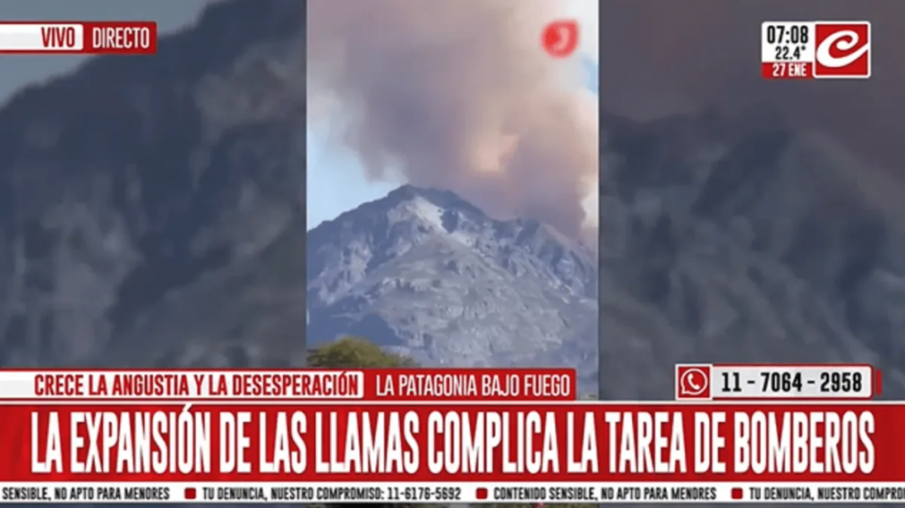 Incendios forestales en Chubut: alerta m�xima por la expansi�n del fuego