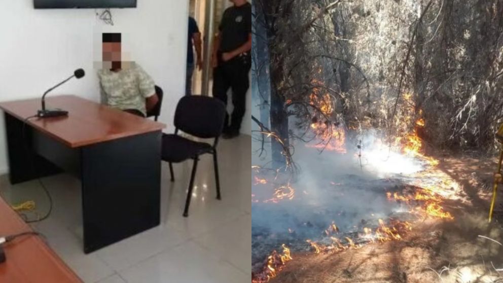 Detienen a un hombre acusado de haber prendido fuego pastizales de manera intencional en el paraje chubutense Arroyo Verde.
