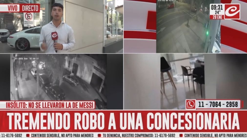 Los ladrones se llevaron 60 mil dólares en efectivo y una colección de entre 120 y 150 camisetas de fútbol autografiadas.