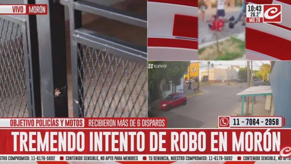 Vecinos indignados en Morón luego de que policías fueran baleados en un intento de robo.