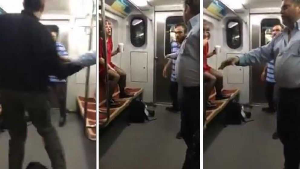 Así discutían por un asiento. (Captura).