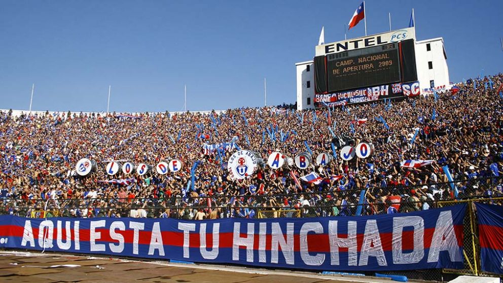 "Los de Abajo". La hinchada del club Universidad de Chile.