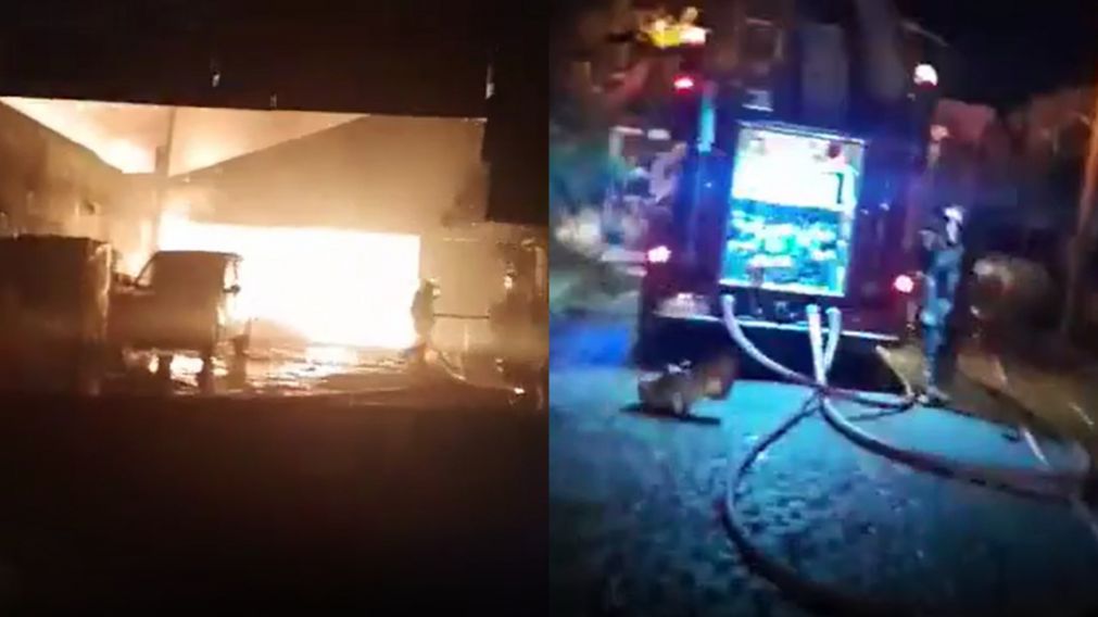Brutal explosión e incendio en una fábrica de San Fernando (Capturas de video).