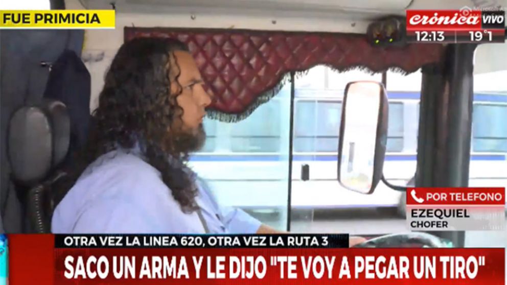 El chofer Ezequiel denunció otro ataque en la línea 620. (Captura de TV)