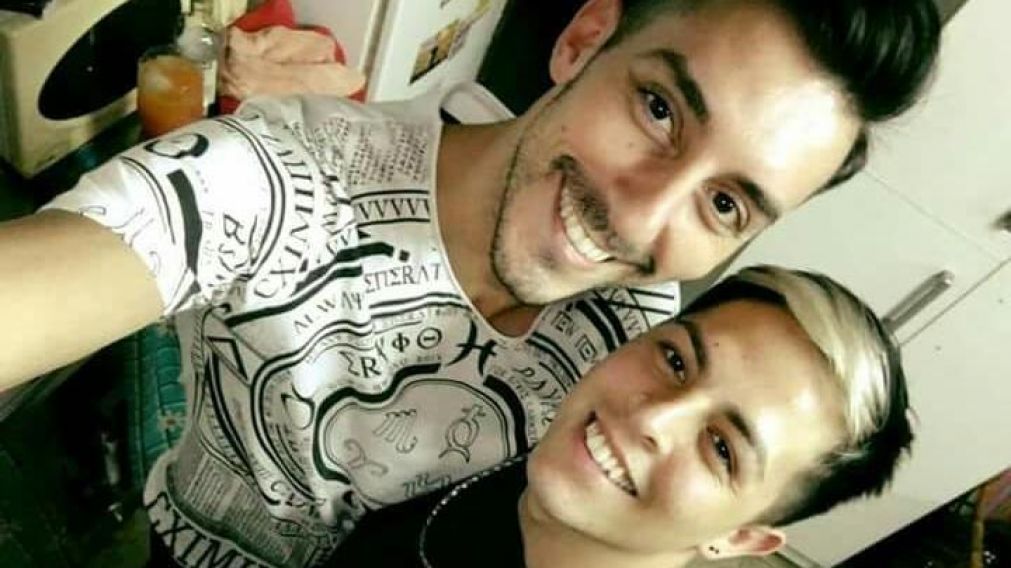 Otero y su novio.