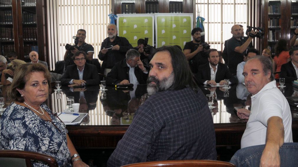 Petrocinni, Baradel y Diaz. (Télam)