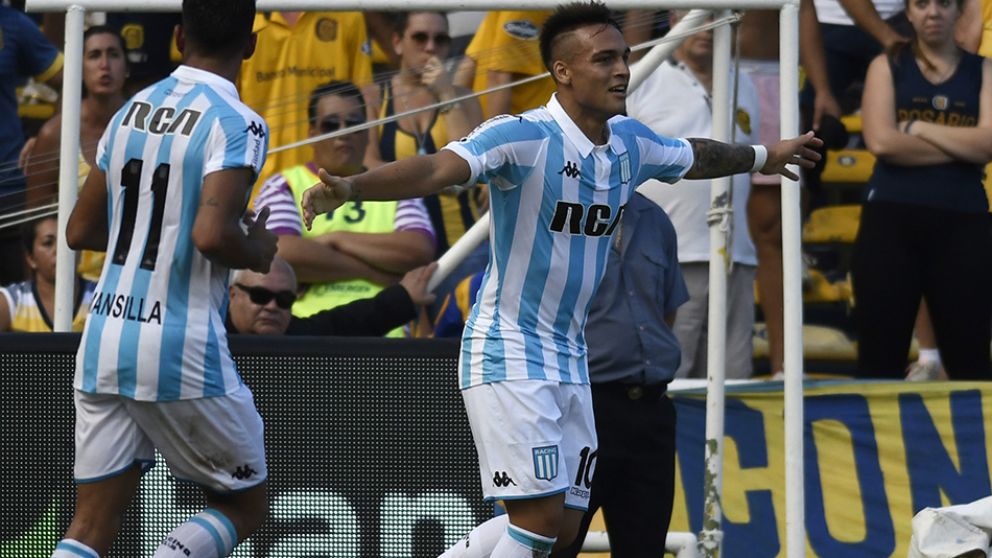 Lautaro Martínez cerró el triunfo de Racing con un gran gol. (Fotobaires)