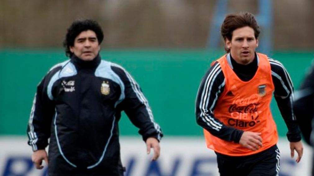 El Diego y La Pulga, los mejores jugadores del mundo durante la preparación del Mundial 2010.