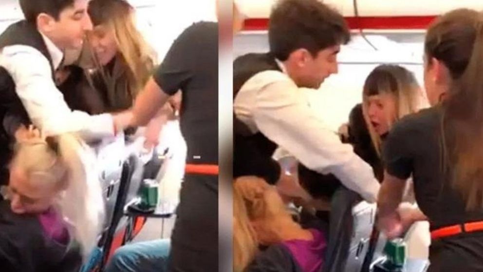 Amigas borrachas se molieron a piñas en pleno vuelo