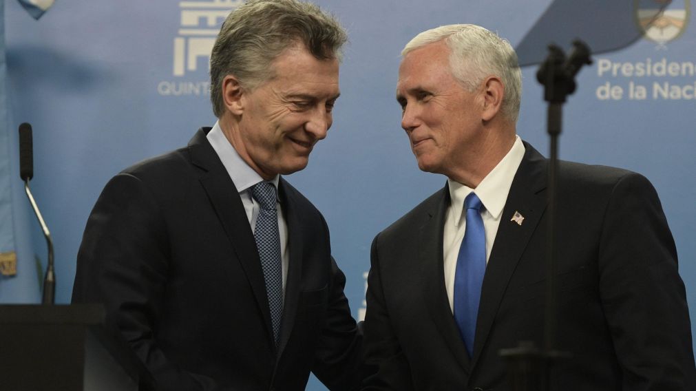 Macri y Pence. El encuentro que no pudo ser. (AFP)