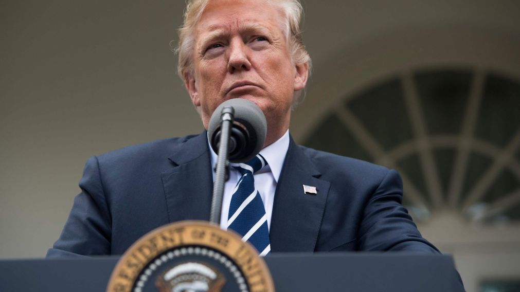 Trump con cara de pocos amigos. (AFP)