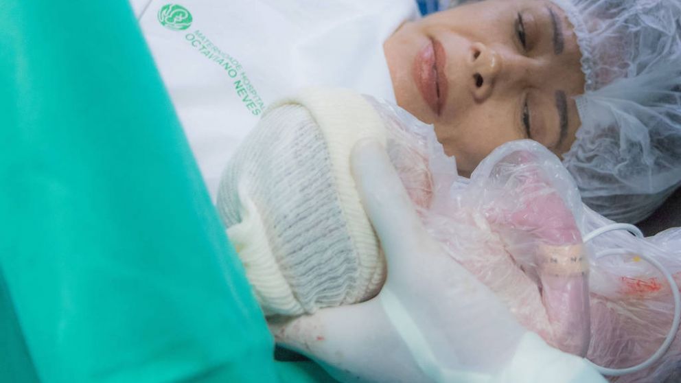 El momento más feliz: cuando Norma vio por primera vez a su hija.