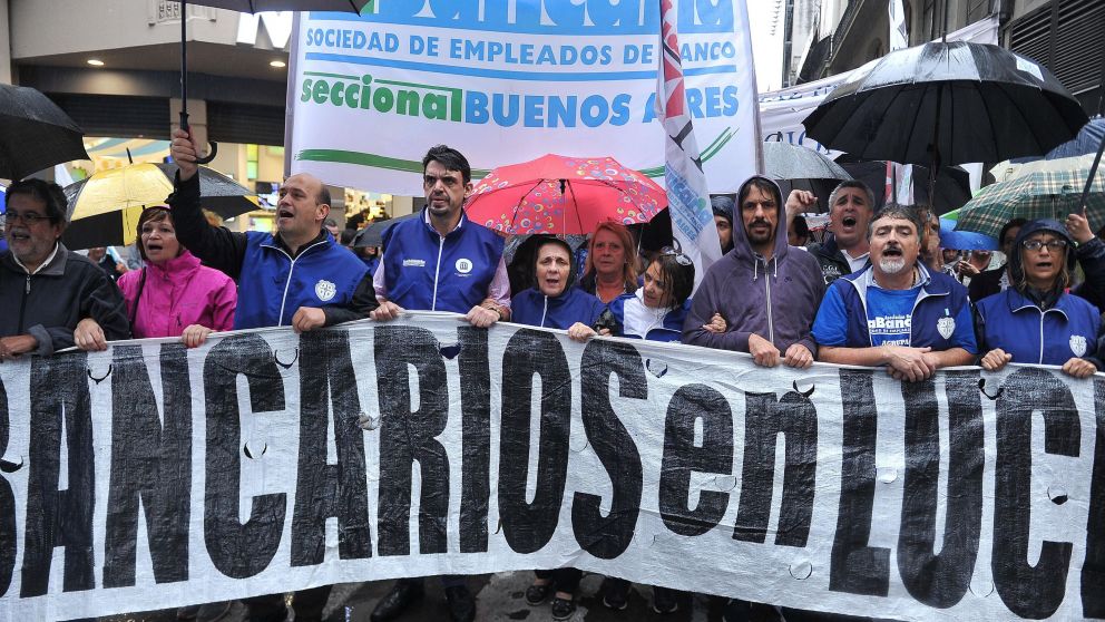 La Bancaria realizó otro paro el viernes último. (Télam)