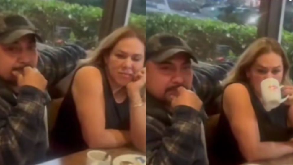 Al ver a su pareja con su amante, la mujer no dud�: entr� al bar y los expuso ante todos (Captura TikTok).