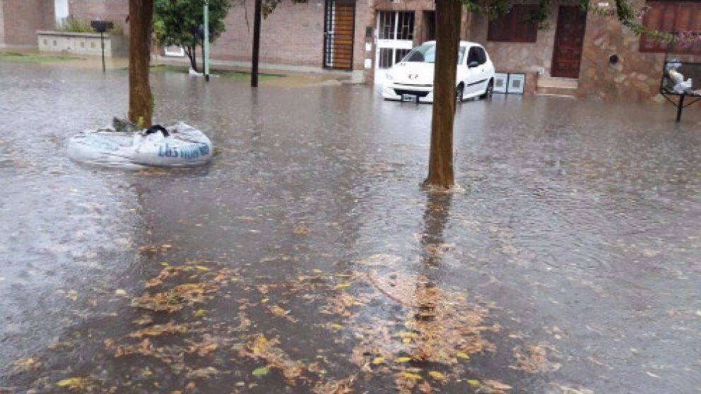 La copiosa lluvia provoc� anegaciones en las calles platenses.