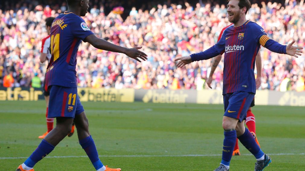 Lionel Messi y Dembélé, claves en una nueva victoria del Barcelona.