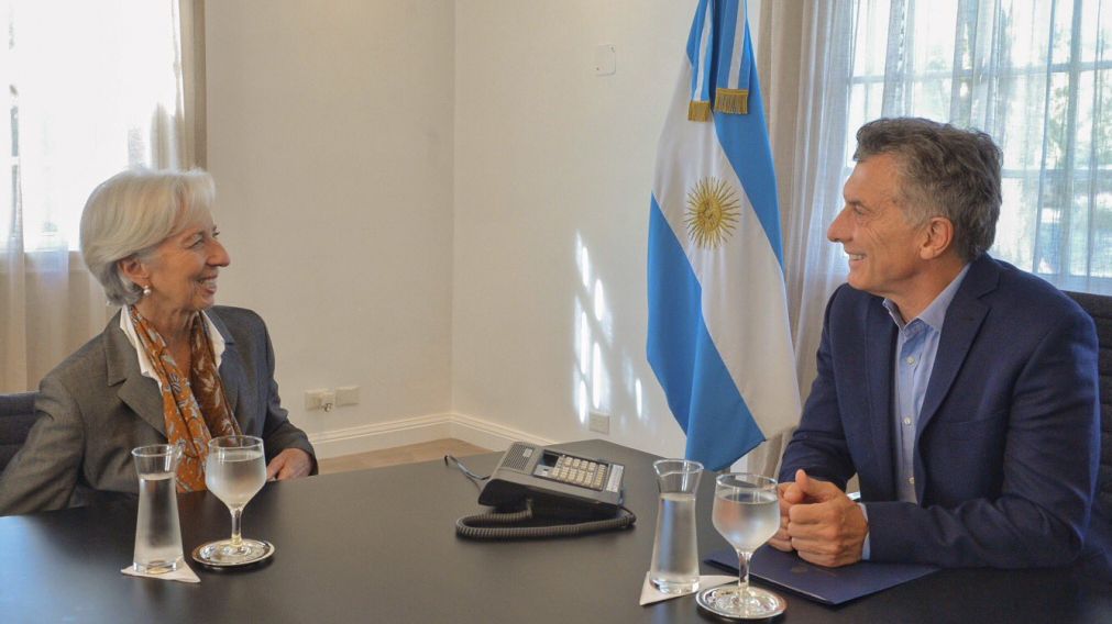 El presidente con la titular del FMI. (prensa)