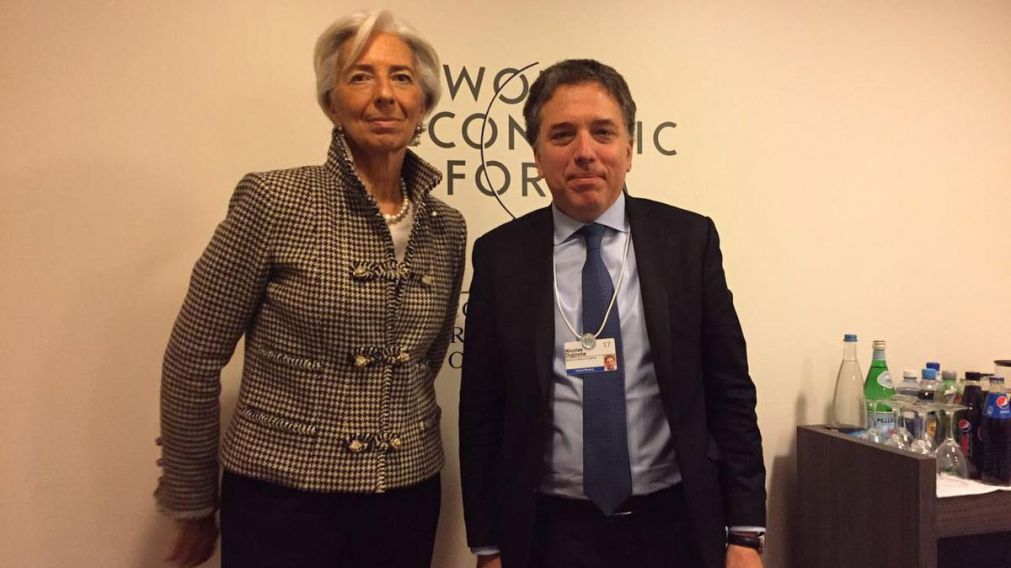 Christine Lagarde dio una conferencia con el ministro de Hacienda, Nicolás Dujovne.