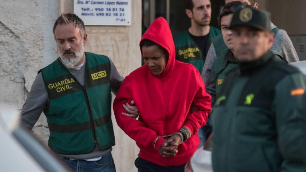 Ana Quezada en el momento de su detención.