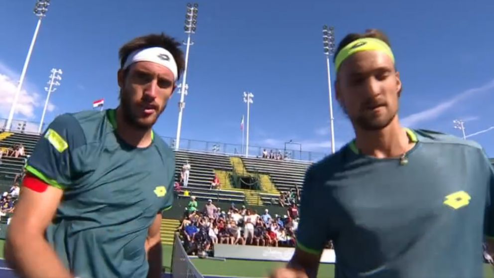 Mayer ganó bien ante el belga (captura de TV).