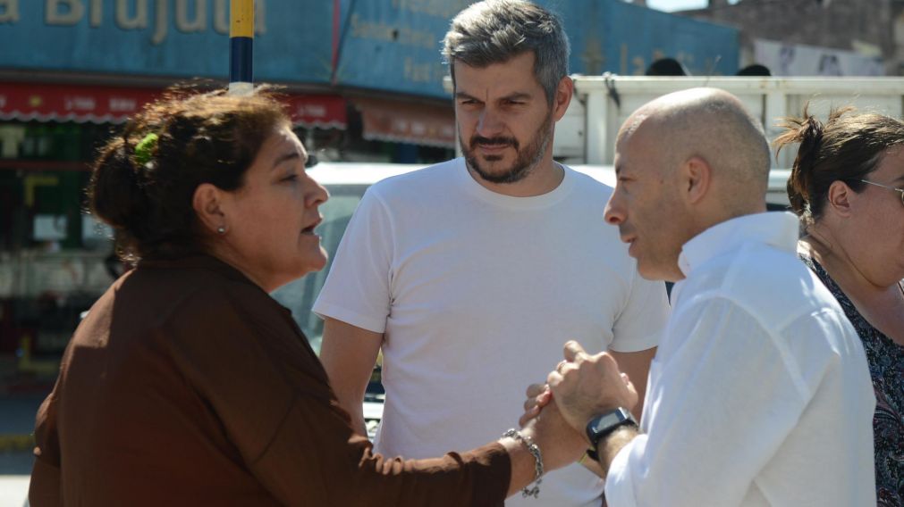 En Pilar. Peña, acompañado por el intendente local Nicolás Ducoté. (Crónica)