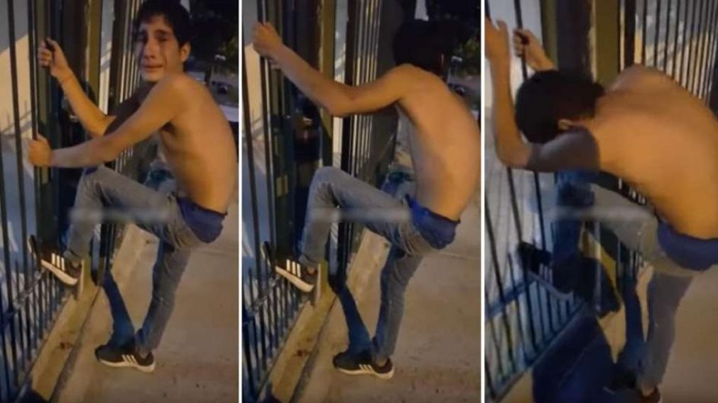 Ladrón quiso entrar a una casa y acabó con el pie clavado en la reja