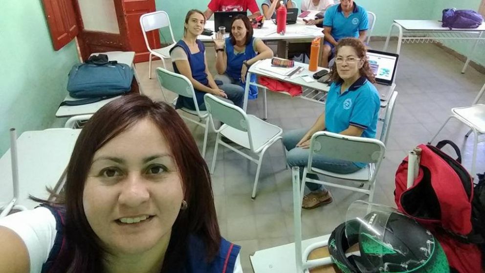 Vanesa con otras maestras.
