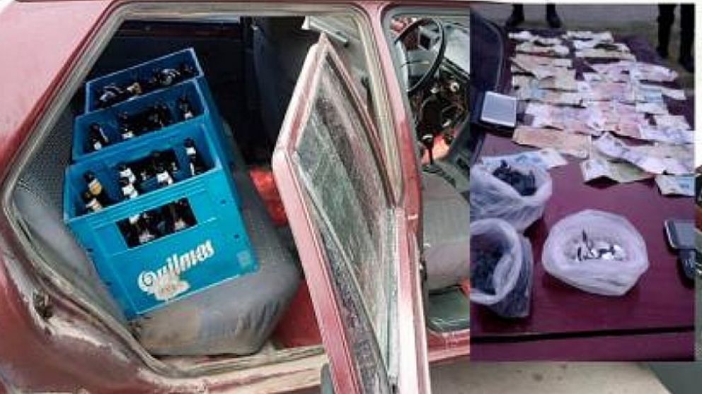 El hombre fue detenido con marihuana, alcohol y cocaína.
