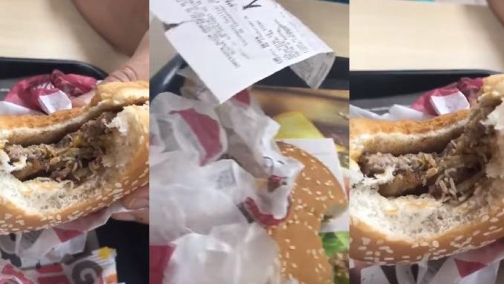 Pidió hamburguesa, la mordió y estaba repleta de gusanos