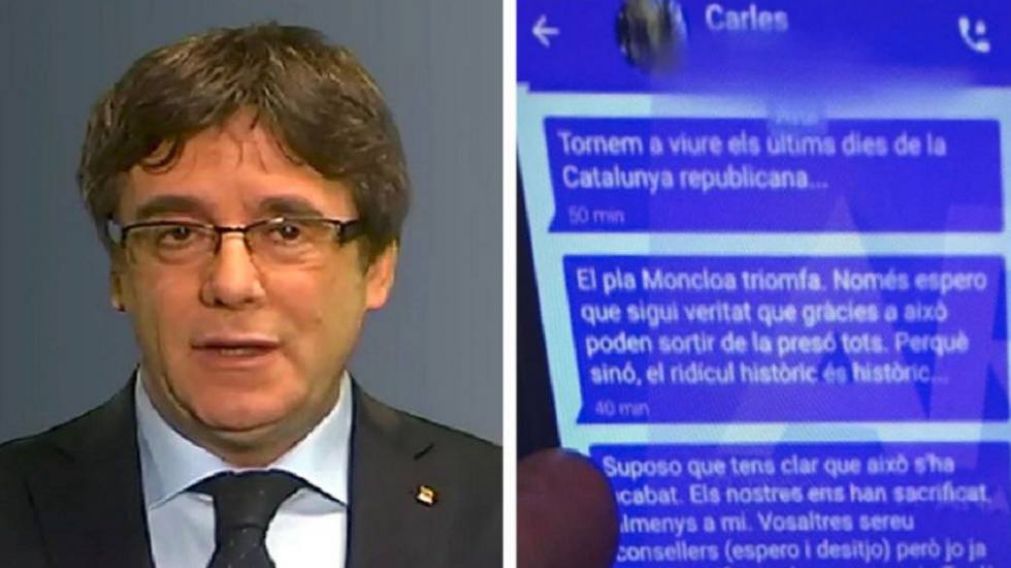 Ante las presiones, Puigdemont habló en público. (Captura de video)