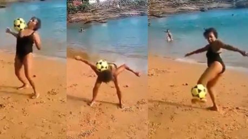 Furor por abuela que la rompe�haciendo jueguitos en la playa
