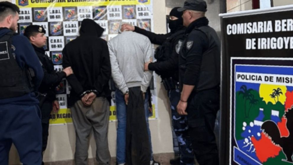 Los dos presuntos homicidas quedaron a disposición de la Justicia de Misiones (Gentileza Primera Edición).