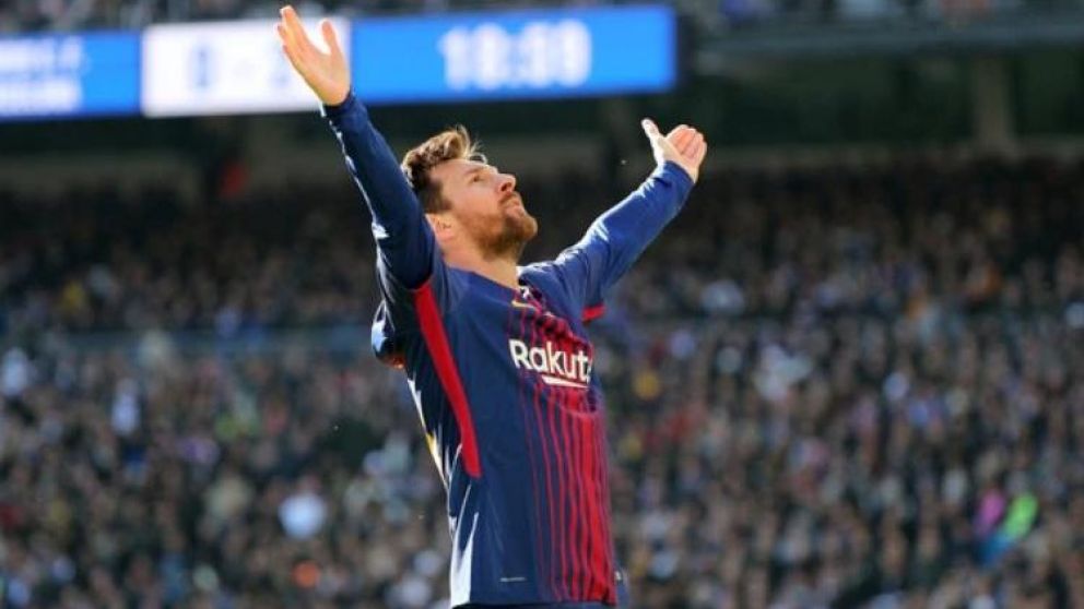 Messi festejando su gol en el último clásico (AFP).