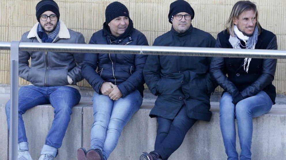 Sampaoli se reunió con Messi en la práctica del Barça