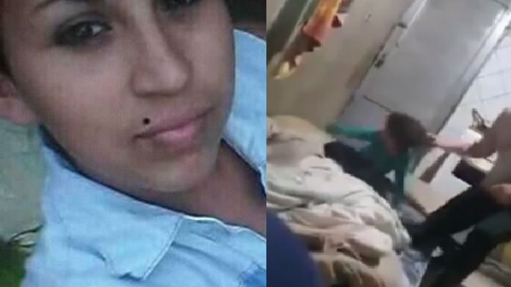 La mujer agarró a su hija del pelo y la revoléo por el aire.