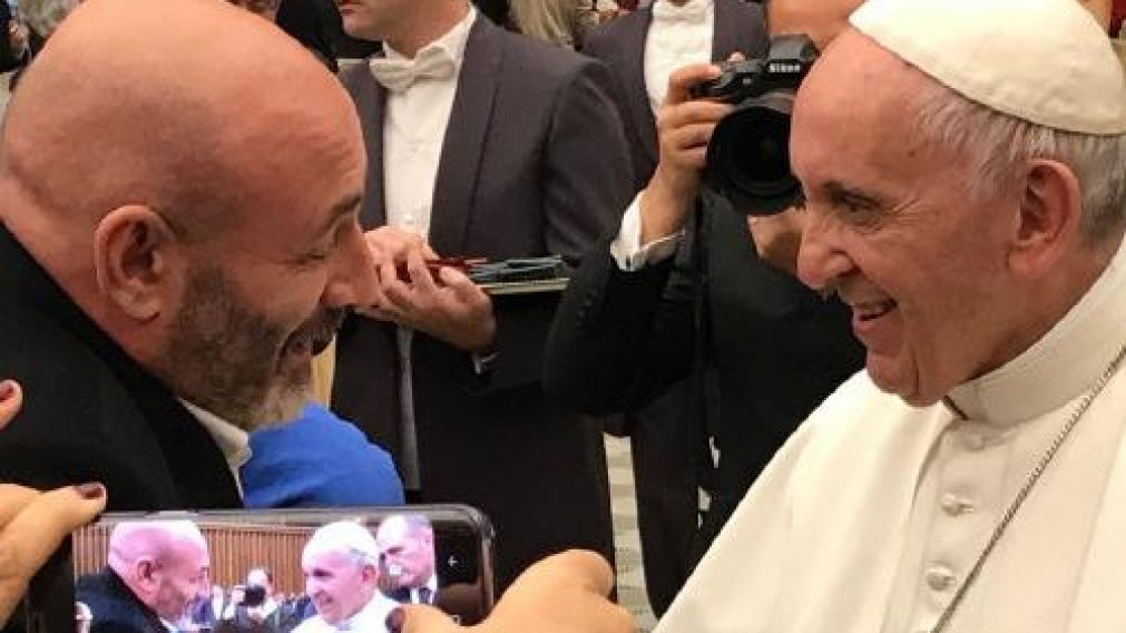 Cúneo con Francisco, en el Vaticano.