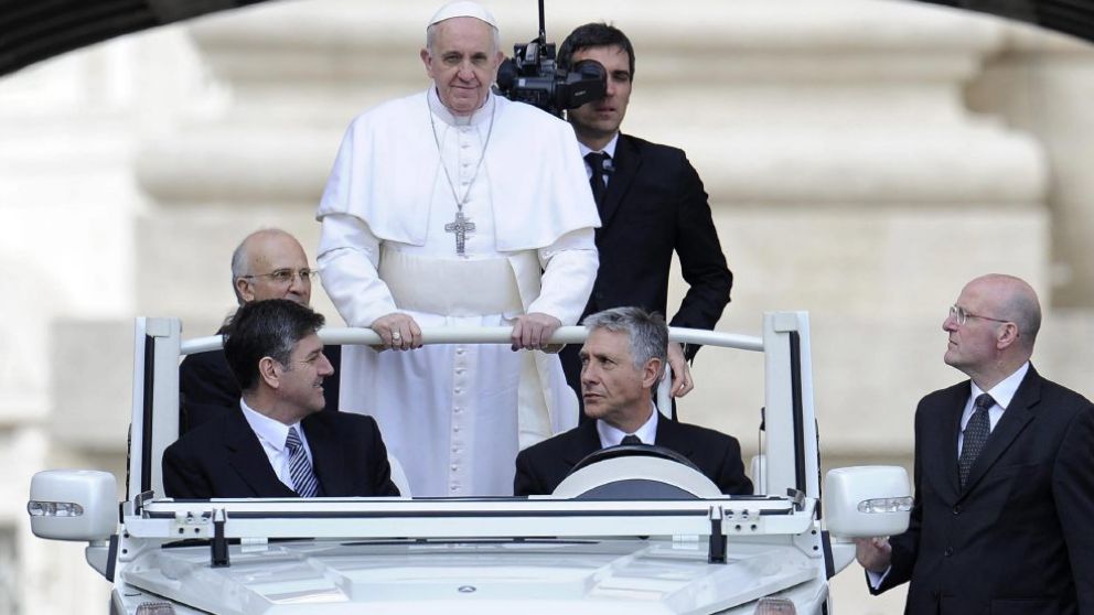 El Papa le habló a los sindicalistas en el Vaticano.