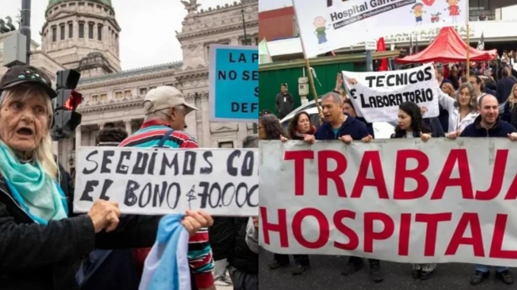 Marchan los jubilados y los trabajadores del Garrahan (Archivo).