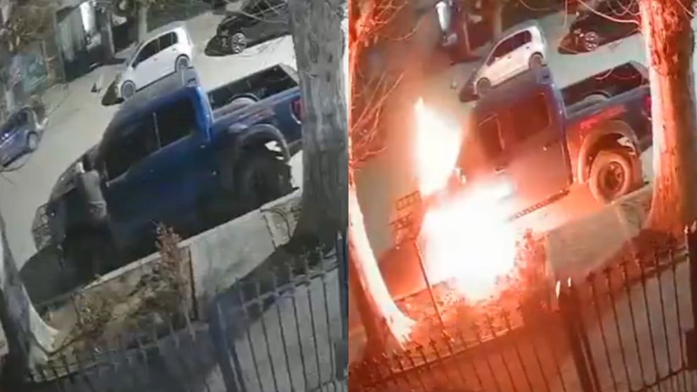La secuencia del incendio de la camioneta Ford F-150 Raptor.