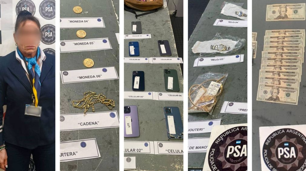 ¡Vuela, vuela! Así cayó azafata de 64 años contrabandeando oro, diamentes, relojes y celulares de lujo: en su casa tenía 93.920 dólares y 15.730 euros