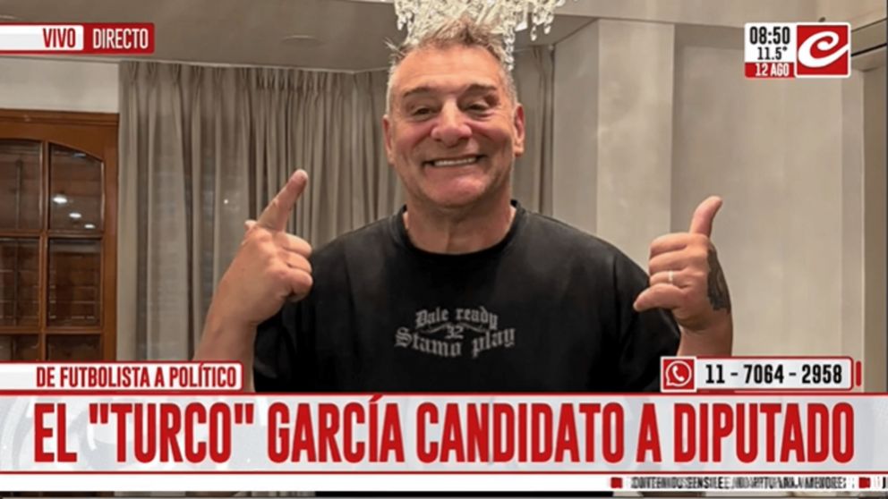 El Turco García anunció su candidatura a diputado por la Ciudad de Buenos Aires (Crónica HD).