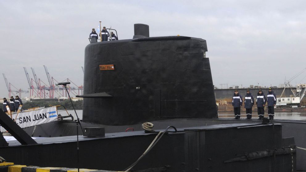 El ARA San Juan. Su tripulación vive horas dramáticas (archivo DyN).