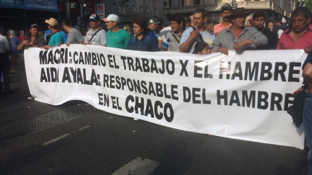 La movilización, frente al Congreso (El Destape).