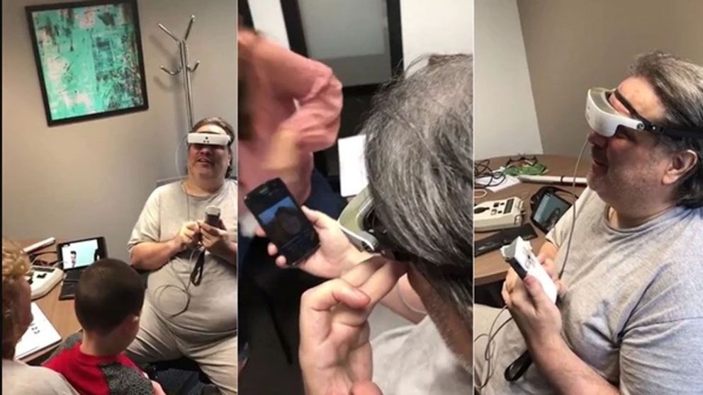 El hombre volvió a ver luego de años de ceguera.