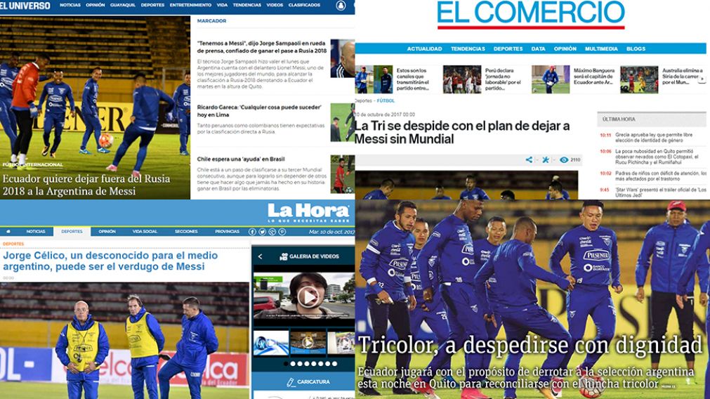 La prensa ecuatoriana no quiere saber nada con la victoria Argentina.